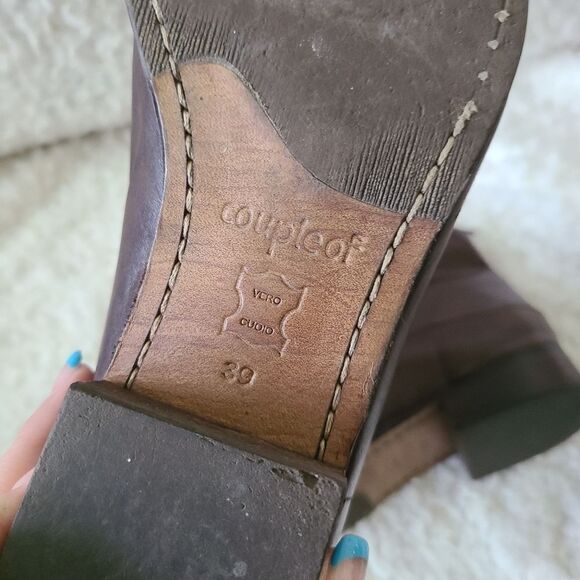 Anthropologie Coupleof Soft Brown Leather Laceup Ankle Boots size‎ 39 - Picture 6 of 7